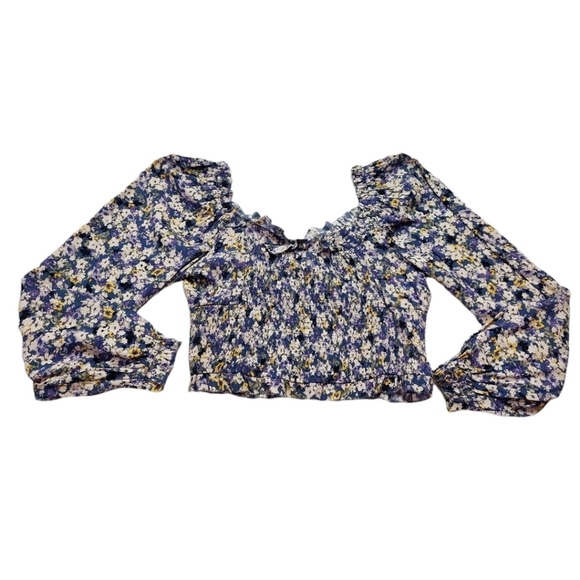 Elodie Blouse Size L Cropped Floral - Picture 2 of 8